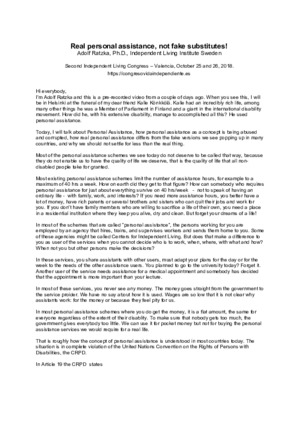 Real-personal-assistance-not-fake-substitutes-Second-Independent-Living-Congress